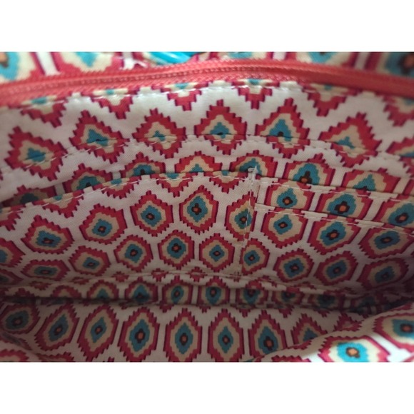 Vera Bradley Call Me Coral Jazzy Wristlet Clutch Bag Floral Paisley Pink Blue - Picture 5 of 5